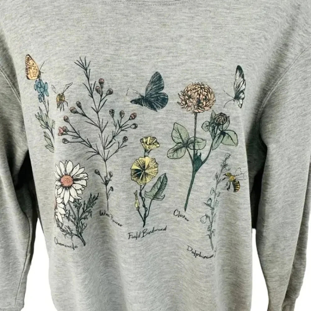 Love Tribe Trendy Plus Size Botanical Floral-Graphic Sweatshirt Size 3XL NEW - Picture 1 of 7